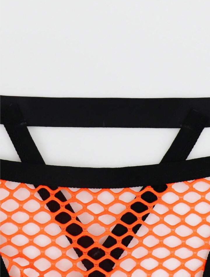 Men's Contrast Trim Hollow Out Underwear